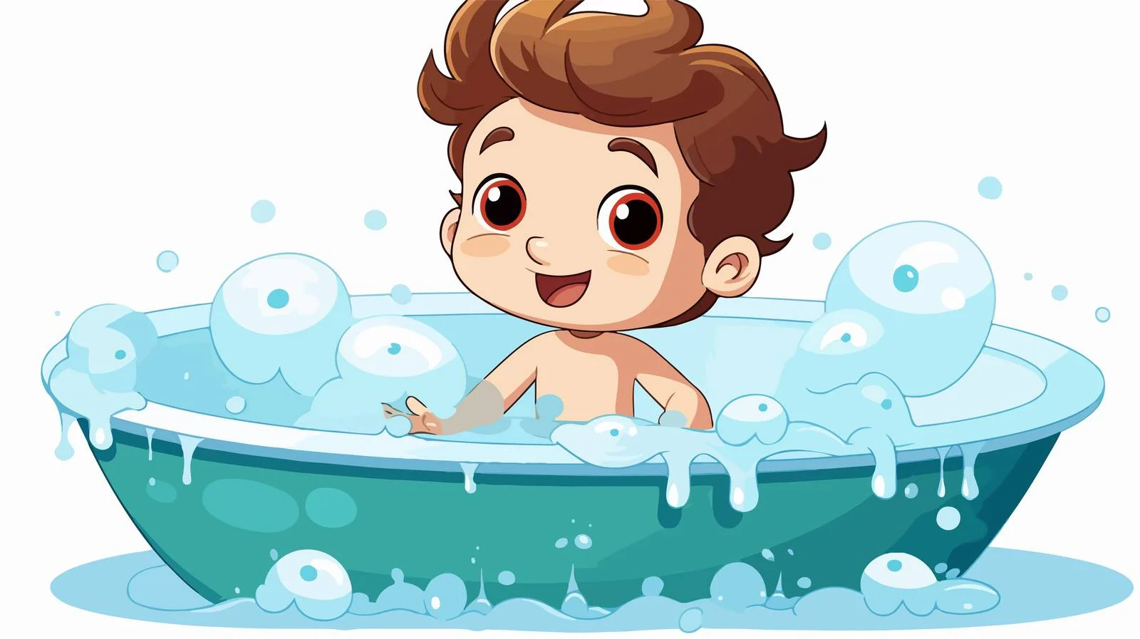 Child Bathing Cartoon Vector Illustration — free download from Dotvec