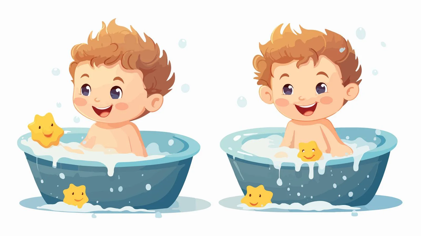Child Bathing Vector Cartoon Illustration — free download from Dotvec