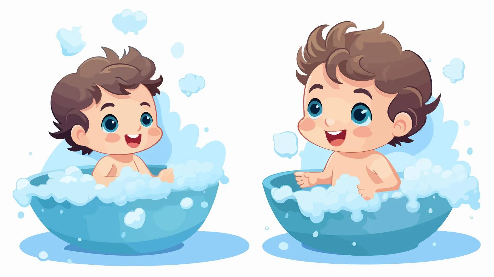 Child Bathing Vector Illustration — free download from Dotvec