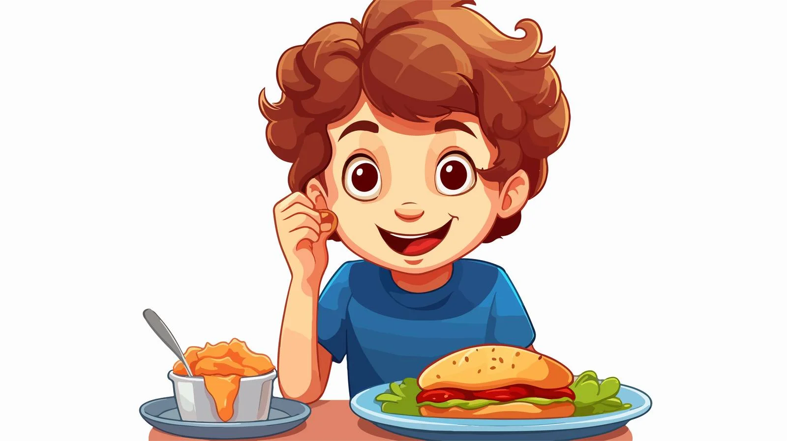 Child Eating Cartoon Vector Illustration — free download from Dotvec