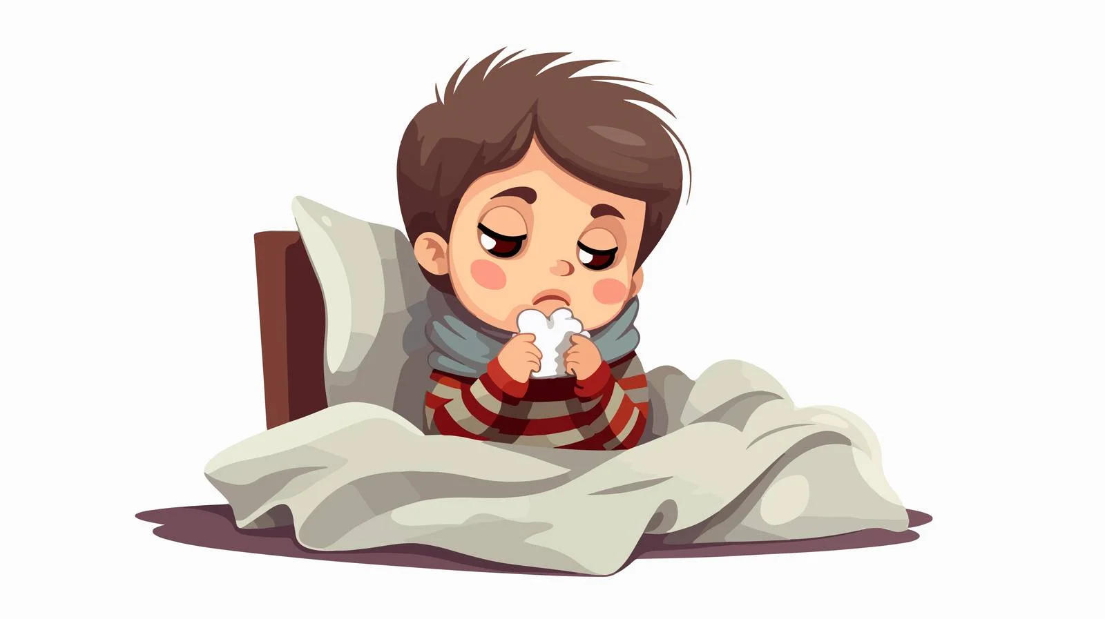 Child Flu Cartoon Vector Illustration — free download from Dotvec