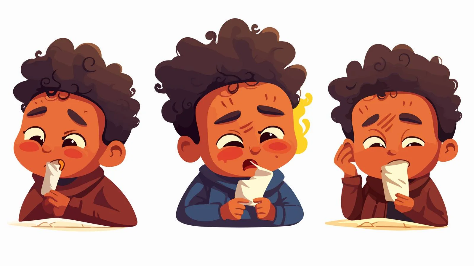 Child Flu Cartoon Illustration — free download from Dotvec