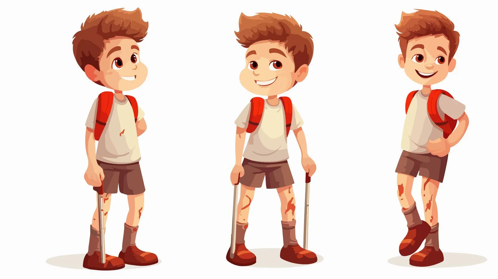 Injured Kid Boy Cartoon Illustration — free download from Dotvec