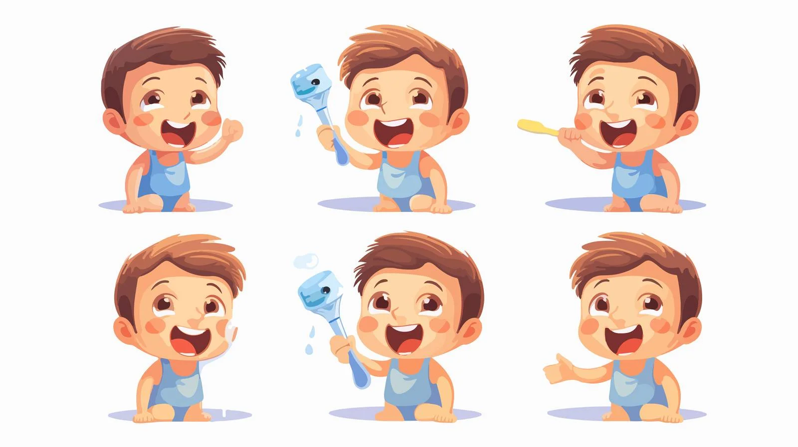 Child Brushing Teeth Vector Illustration — free download from Dotvec