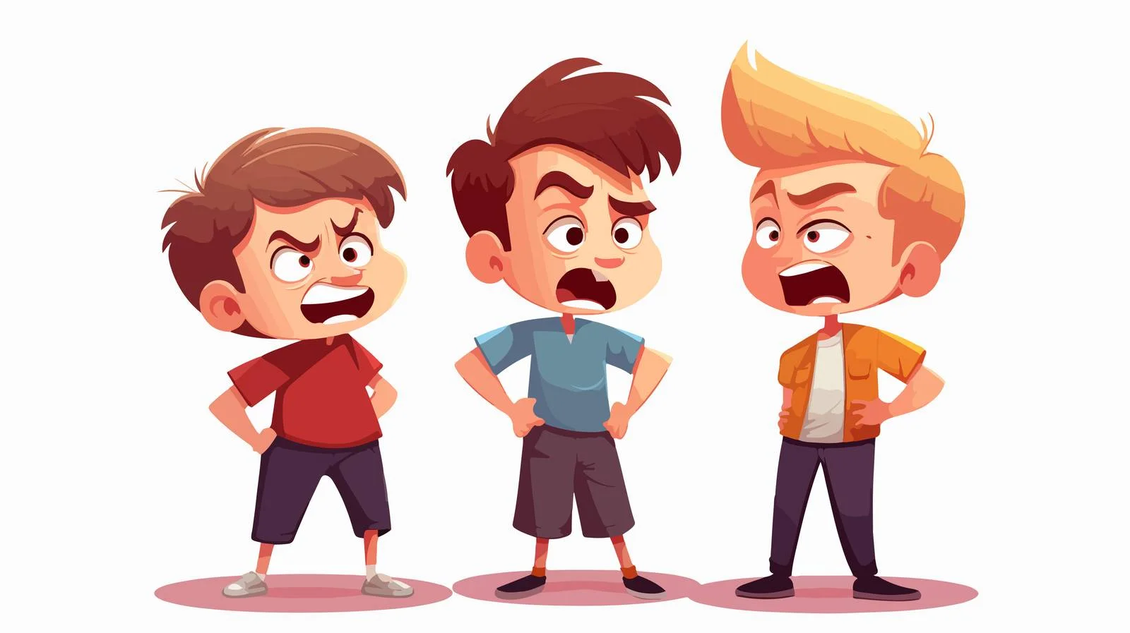 Child Bullying Behavior Cartoon Illustration — free download from Dotvec