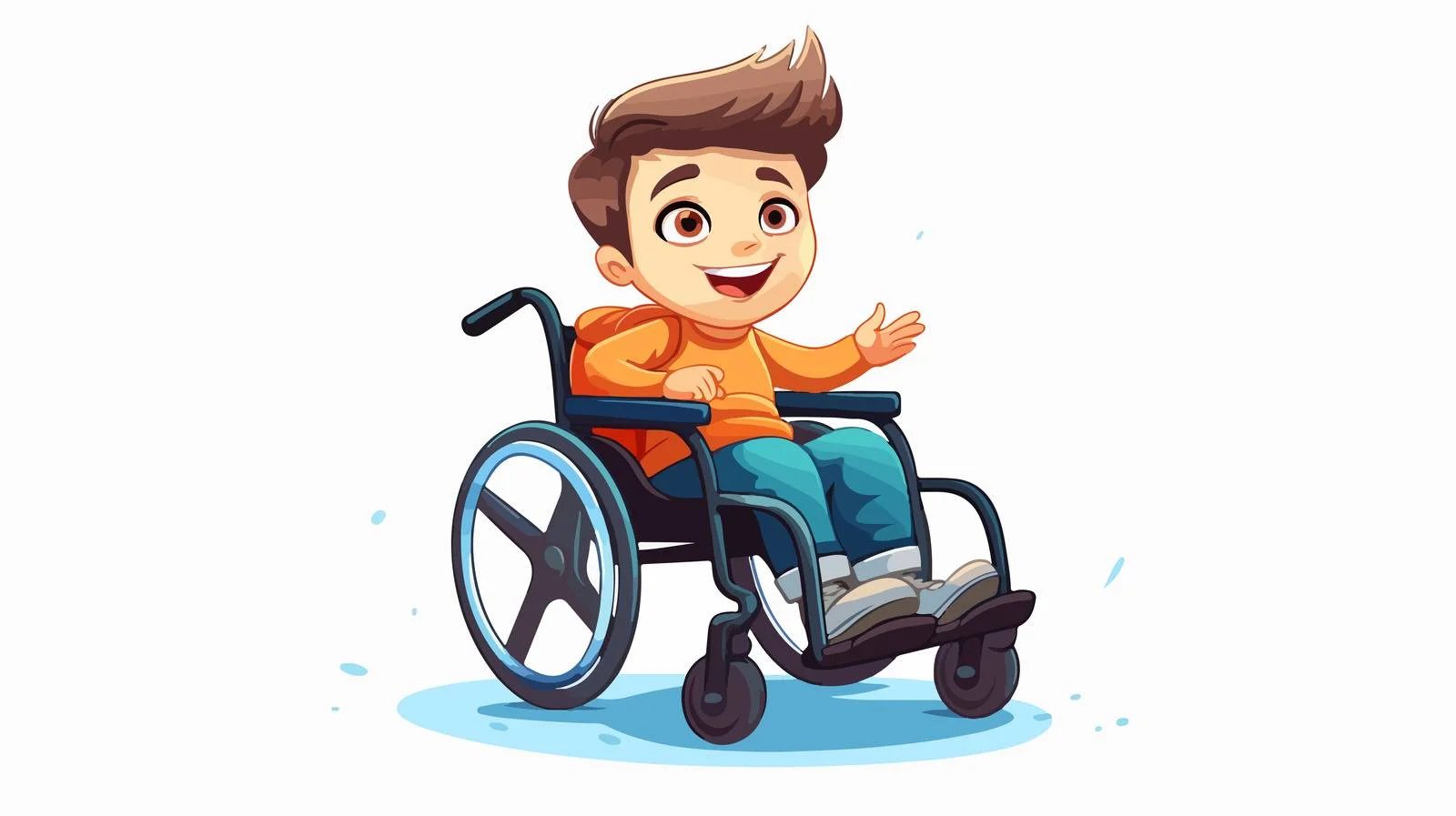 Child in Wheelchair Cartoon Illustration — free download from Dotvec