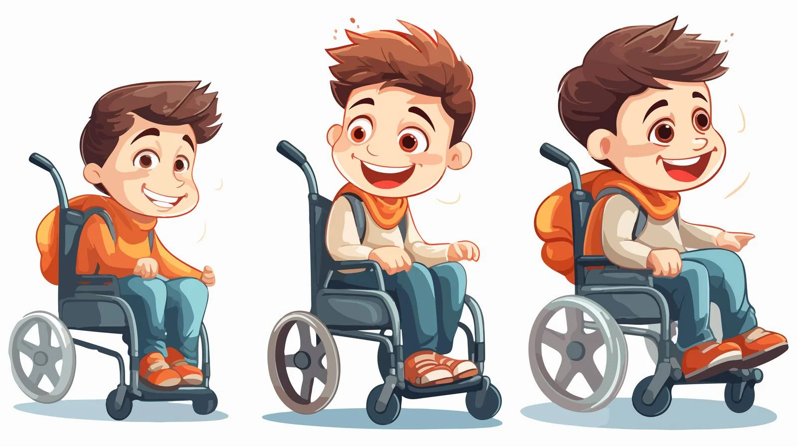 Inclusive Cartoon Kid on Wheelchair — free download from Dotvec
