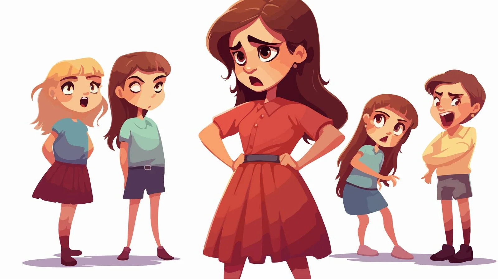 Child Bullying Vector Cartoon Illustration — free download from Dotvec