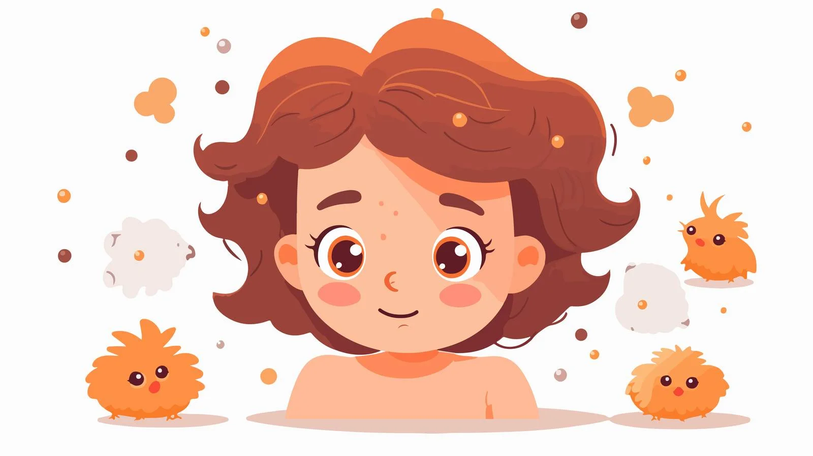 Chicken Pox Girl Cartoon Character Illustration — free download from Dotvec
