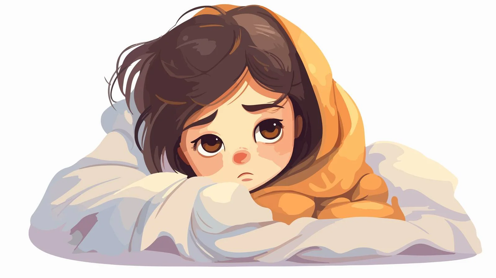 Child with Fever Cartoon Illustration — free download from Dotvec