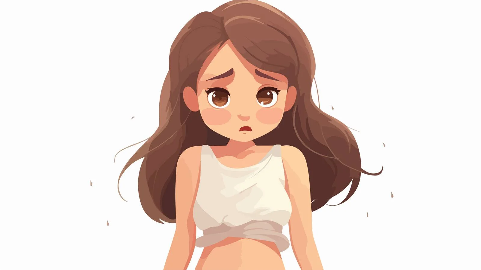 Child's Stomachache Cartoon Illustration — free download from Dotvec