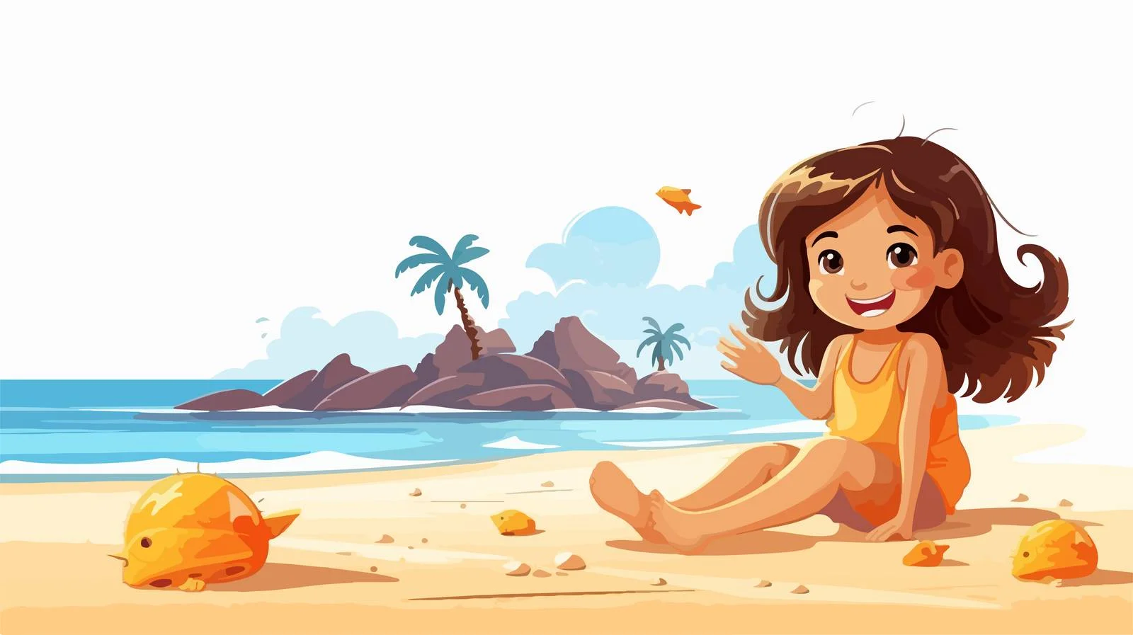 Beach Fun Illustration — free download from Dotvec