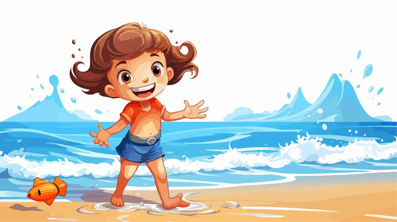 Beach Playtime Vector Illustration — free download from Dotvec