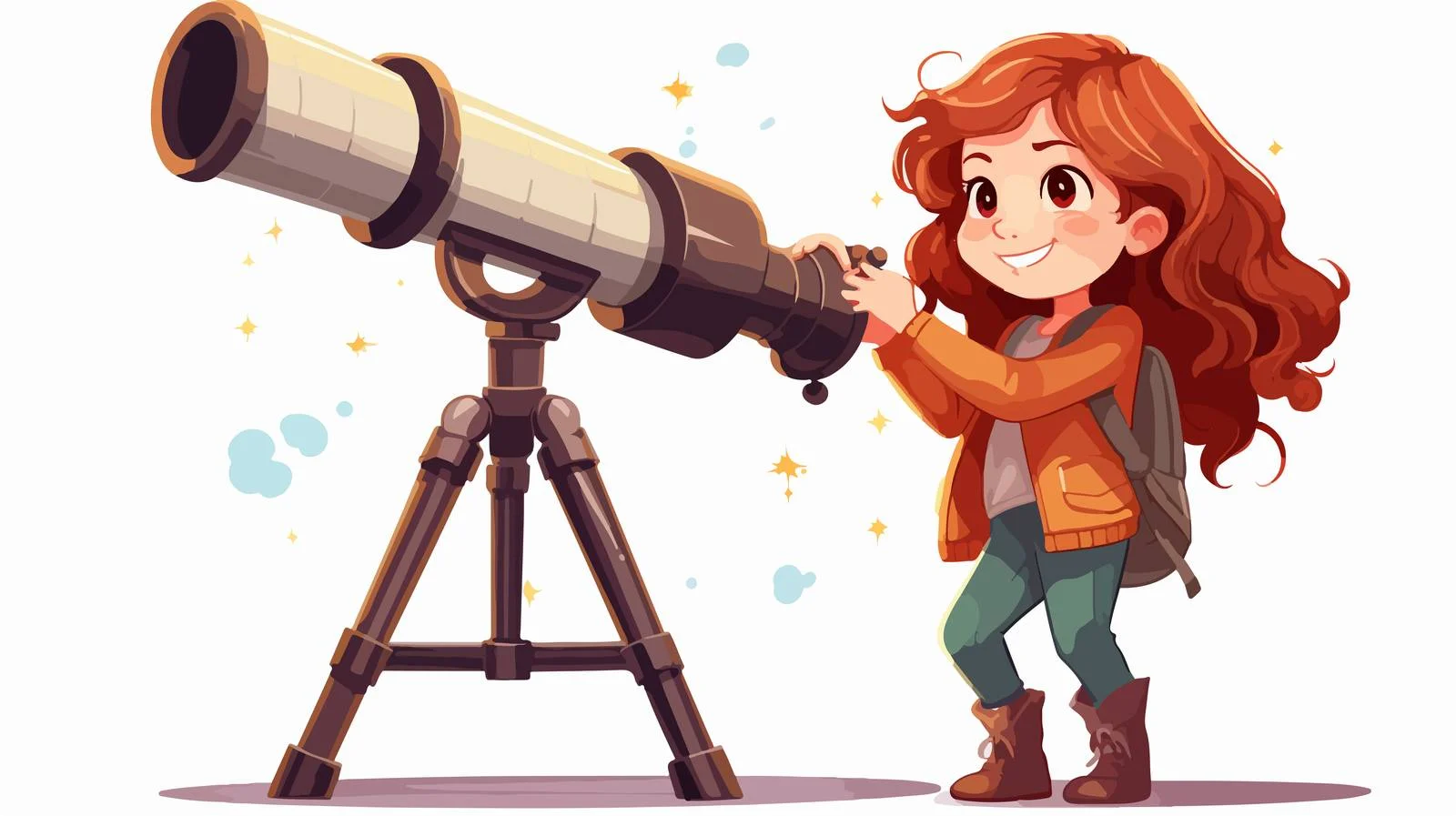 Young Astronomer Cartoon Vector Illustration — free download from Dotvec