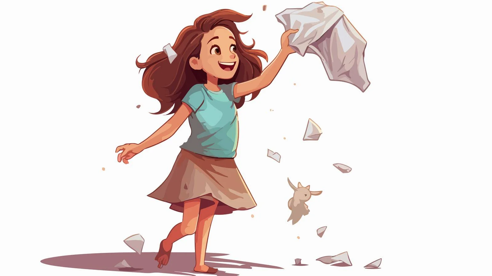 Kid Throwing Rubbish Cartoon Vector Illustration — free download from Dotvec