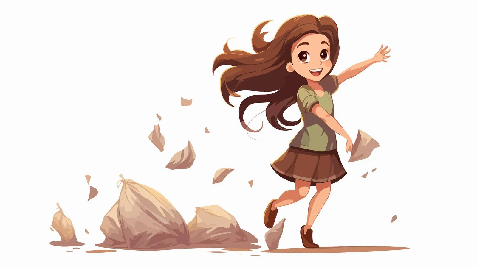 Child Cleaning Cartoon Vector Illustration — free download from Dotvec