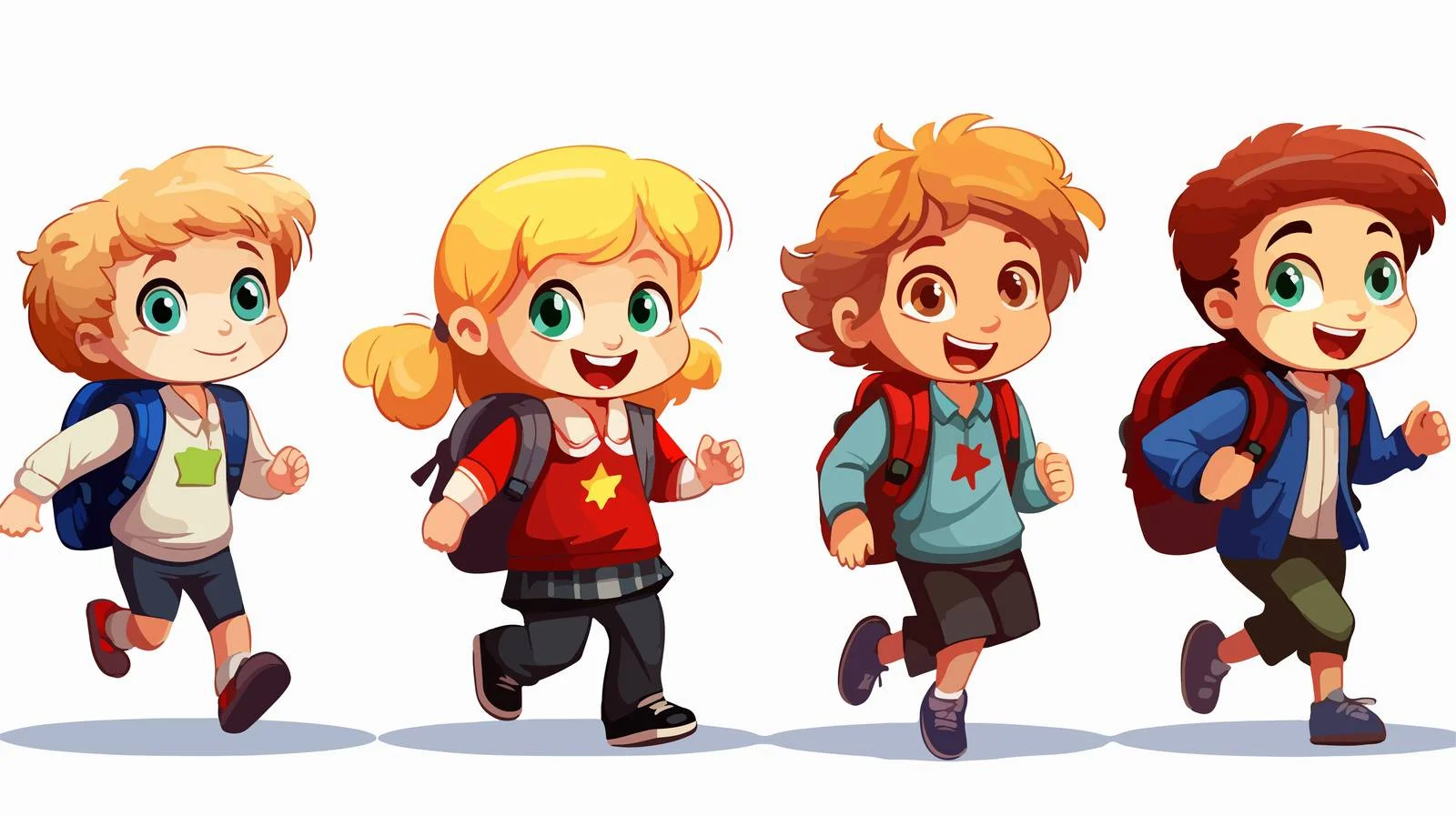 Child School Commute Cartoon Illustration — free download from Dotvec