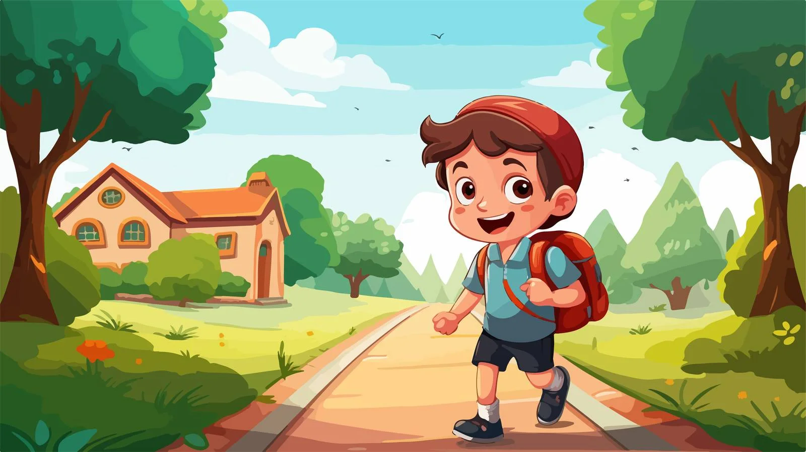 Child School Commute Illustration — free download from Dotvec