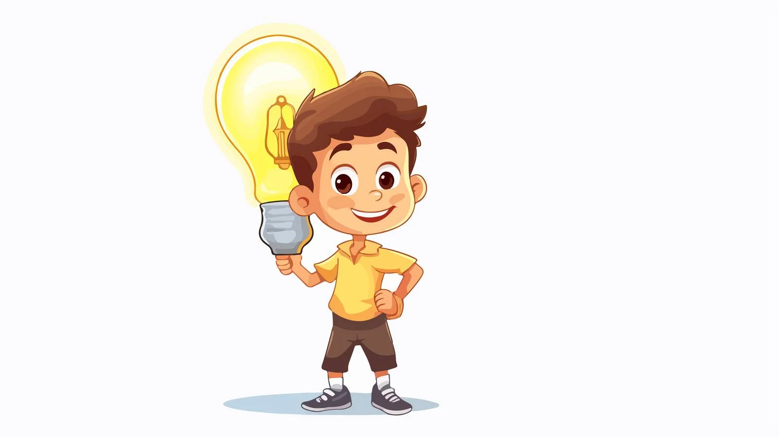 Kid Lamp Idea Cartoon Vector Illustration — free download from Dotvec