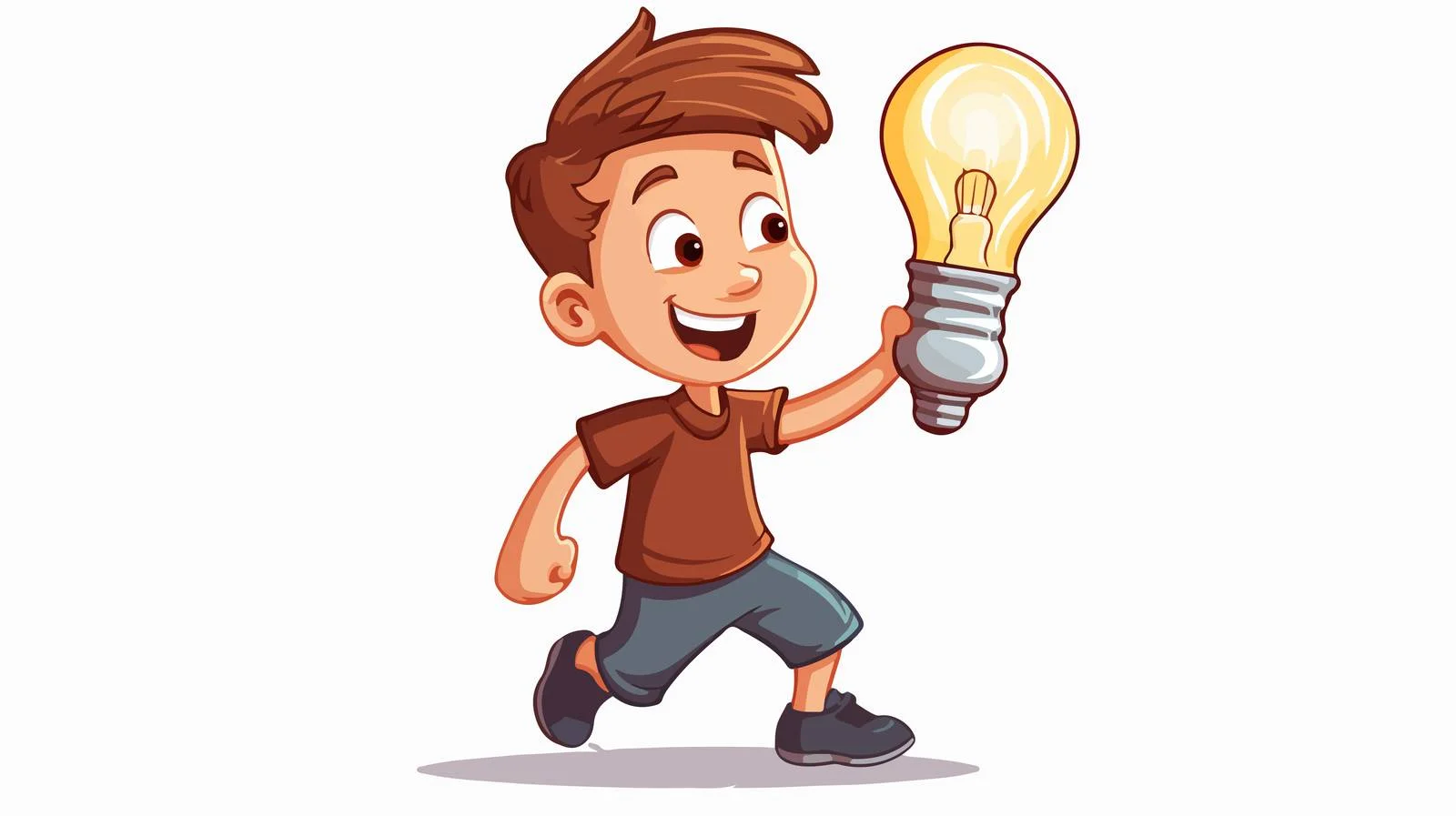Kid Idea Lamp Sign Cartoon Illustration — free download from Dotvec