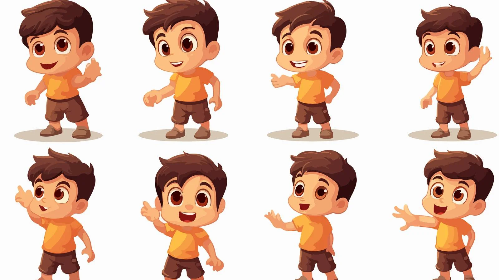 Child Pointing Cartoon Body Parts Vector Set — free download from Dotvec