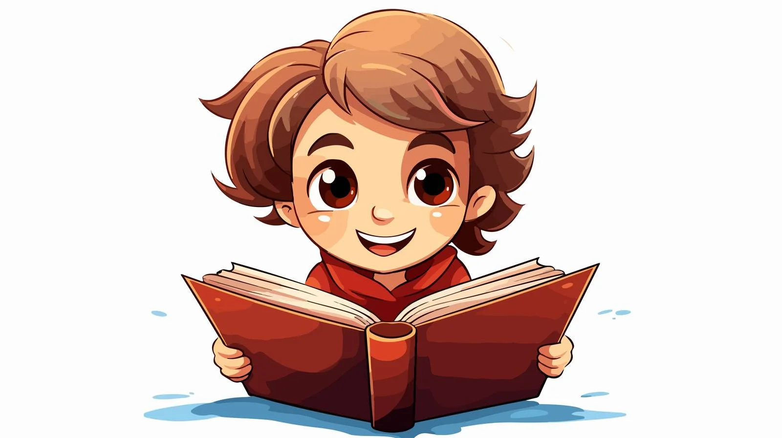 Child Reading Cartoon Illustration — free download from Dotvec
