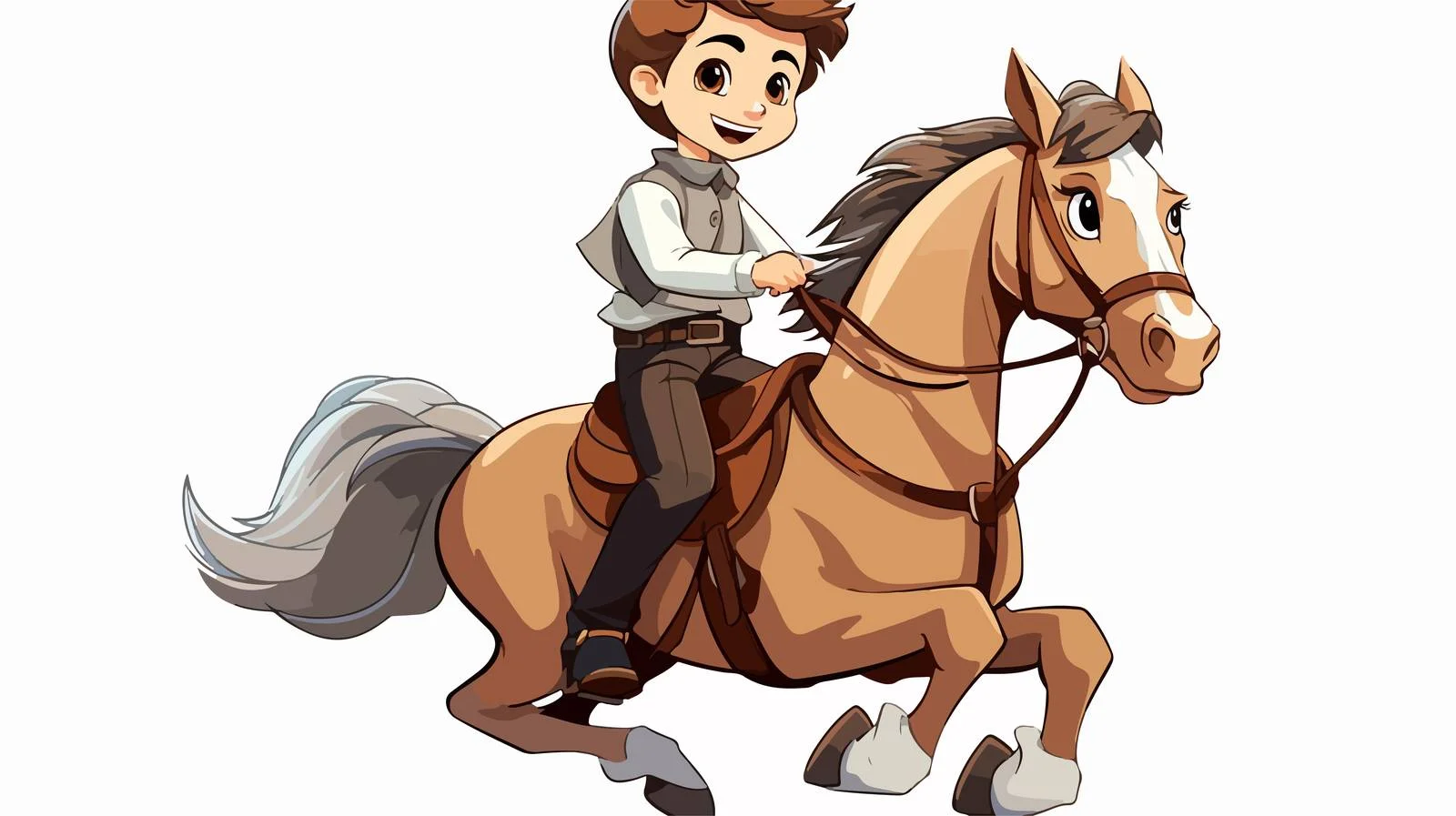 Child Horseback Riding Illustration — free download from Dotvec