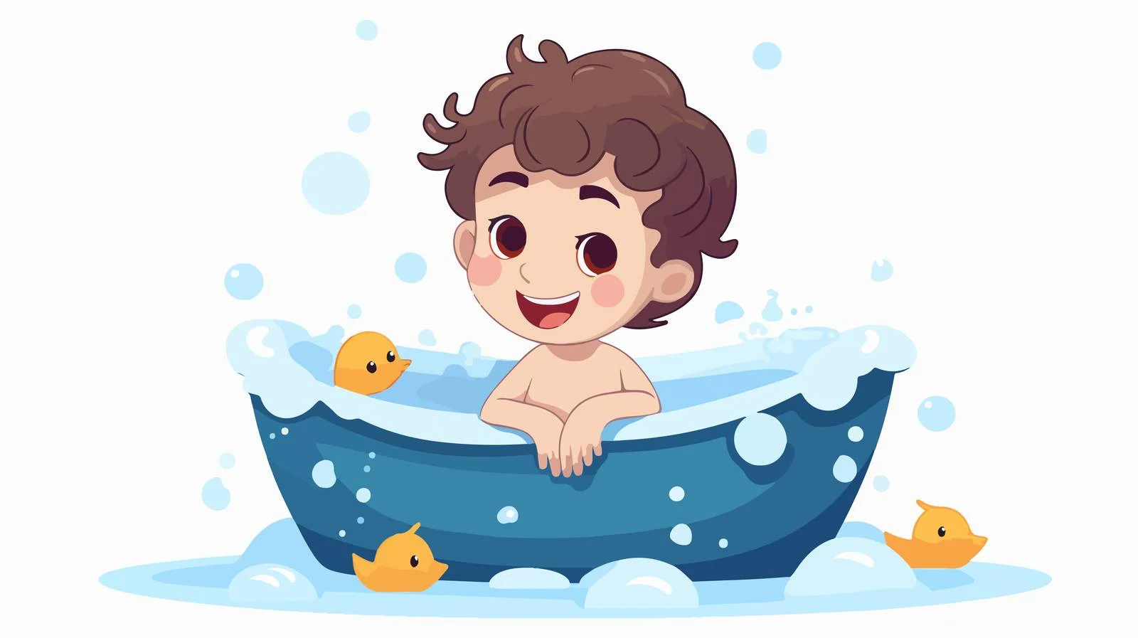Child Bathing Cartoon Vector Illustration — free download from Dotvec