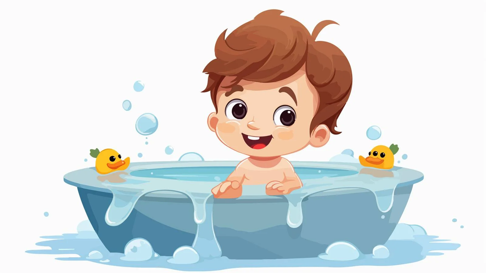 Child Bathing Cartoon Vector Illustration — free download from Dotvec