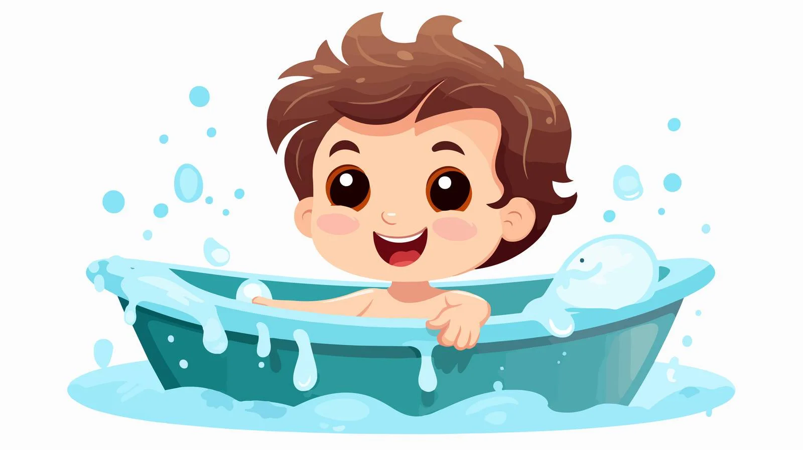 Child Bathing Vector Illustration — free download from Dotvec