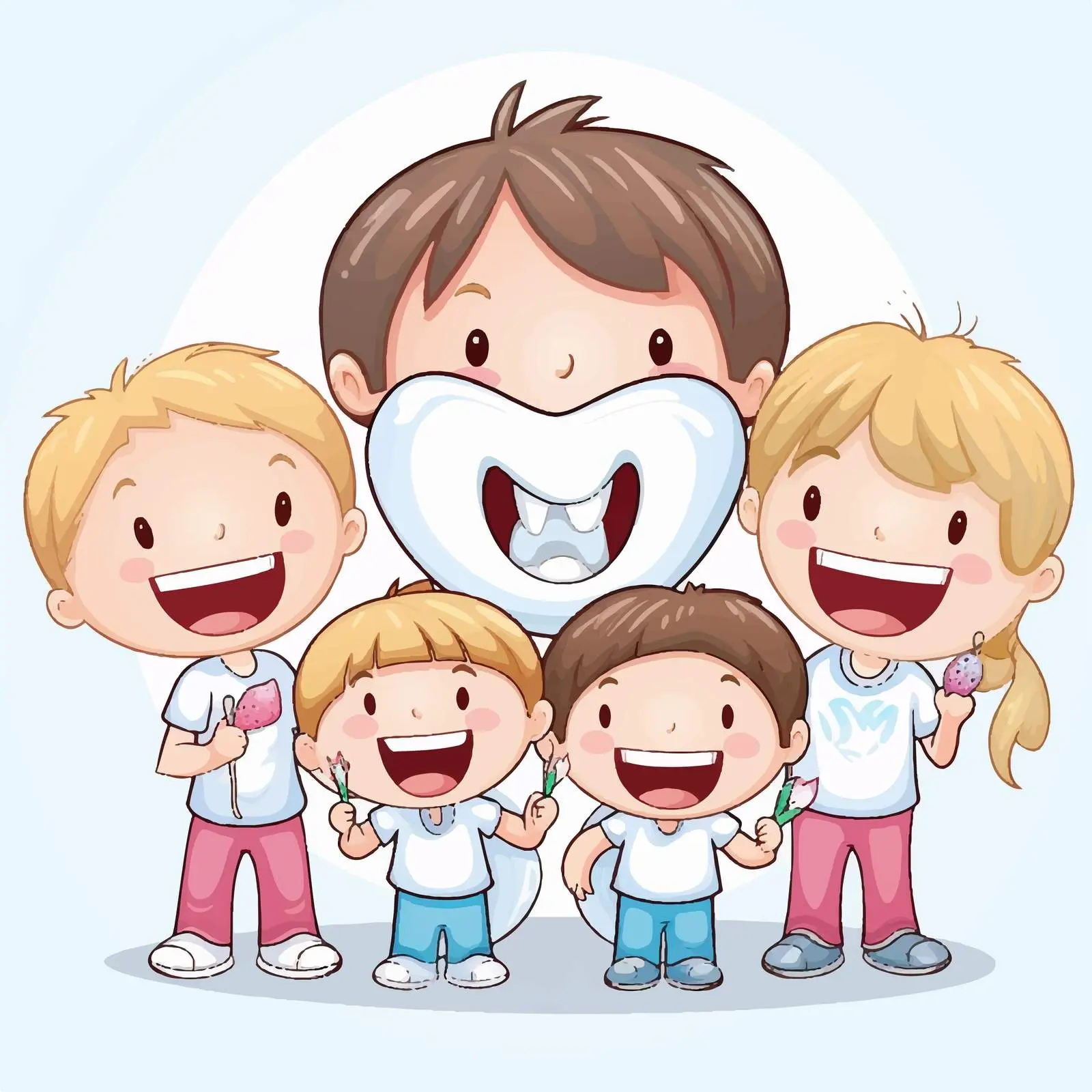 Children's Dental Care Vector Illustration — free download from Dotvec