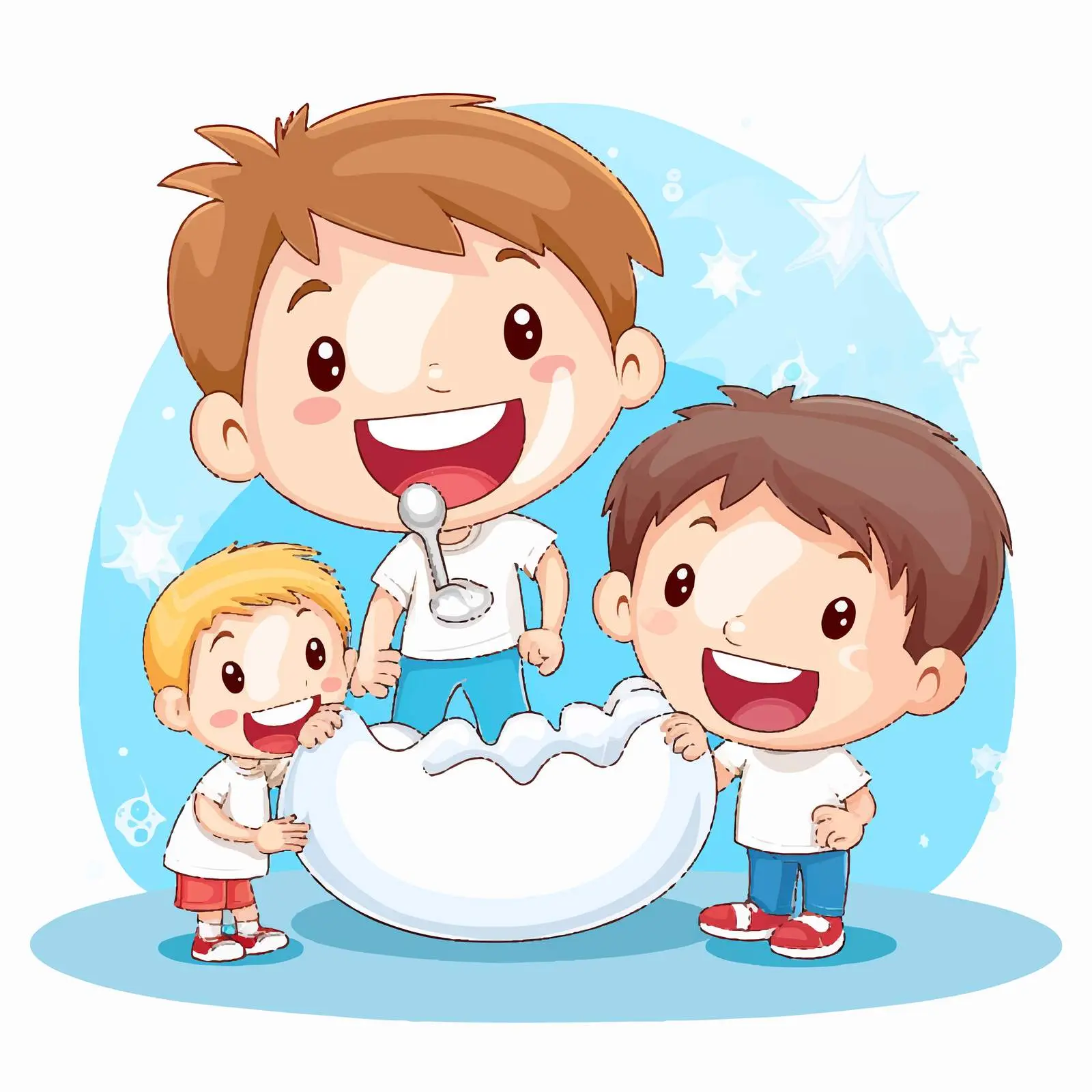 Kids Caring for Teeth Illustration Vector — free download from Dotvec
