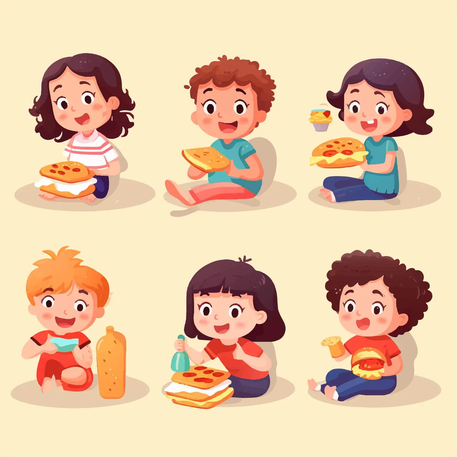 Kids Enjoying Healthy and Unhealthy Snacks — free download from Dotvec
