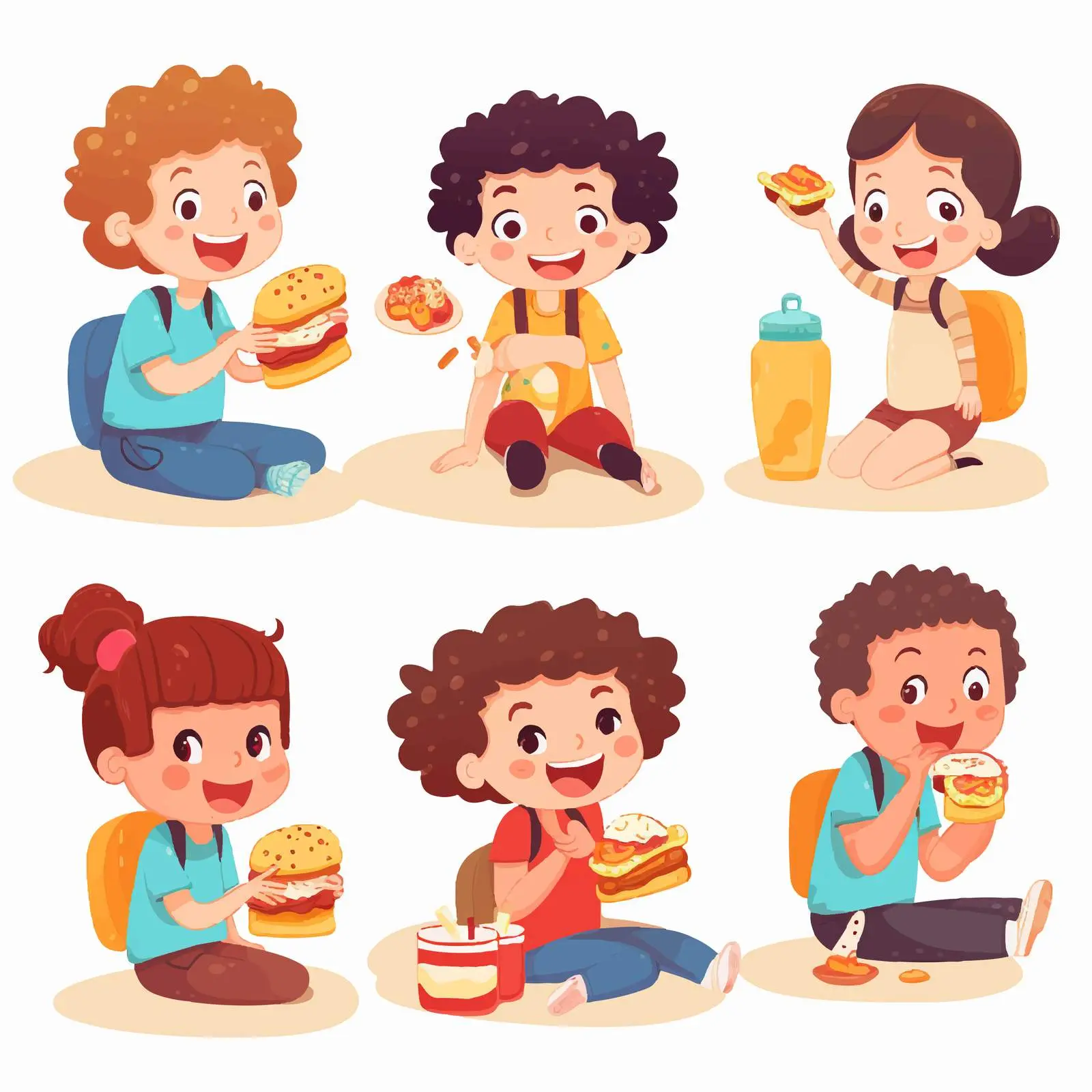 Kids Enjoying Healthy and Unhealthy Snacks — free download from Dotvec