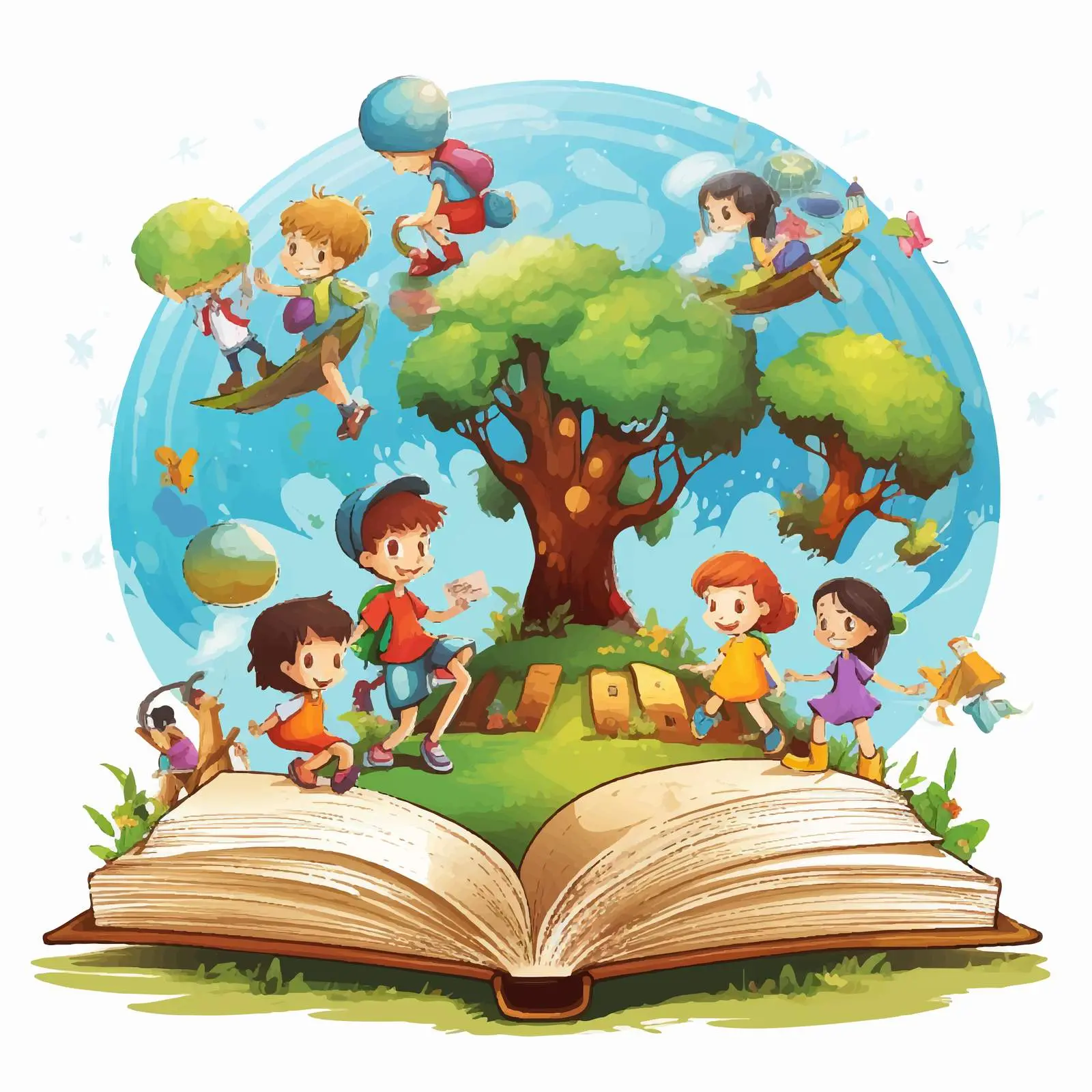 Children Discovering a World of Books — free download from Dotvec