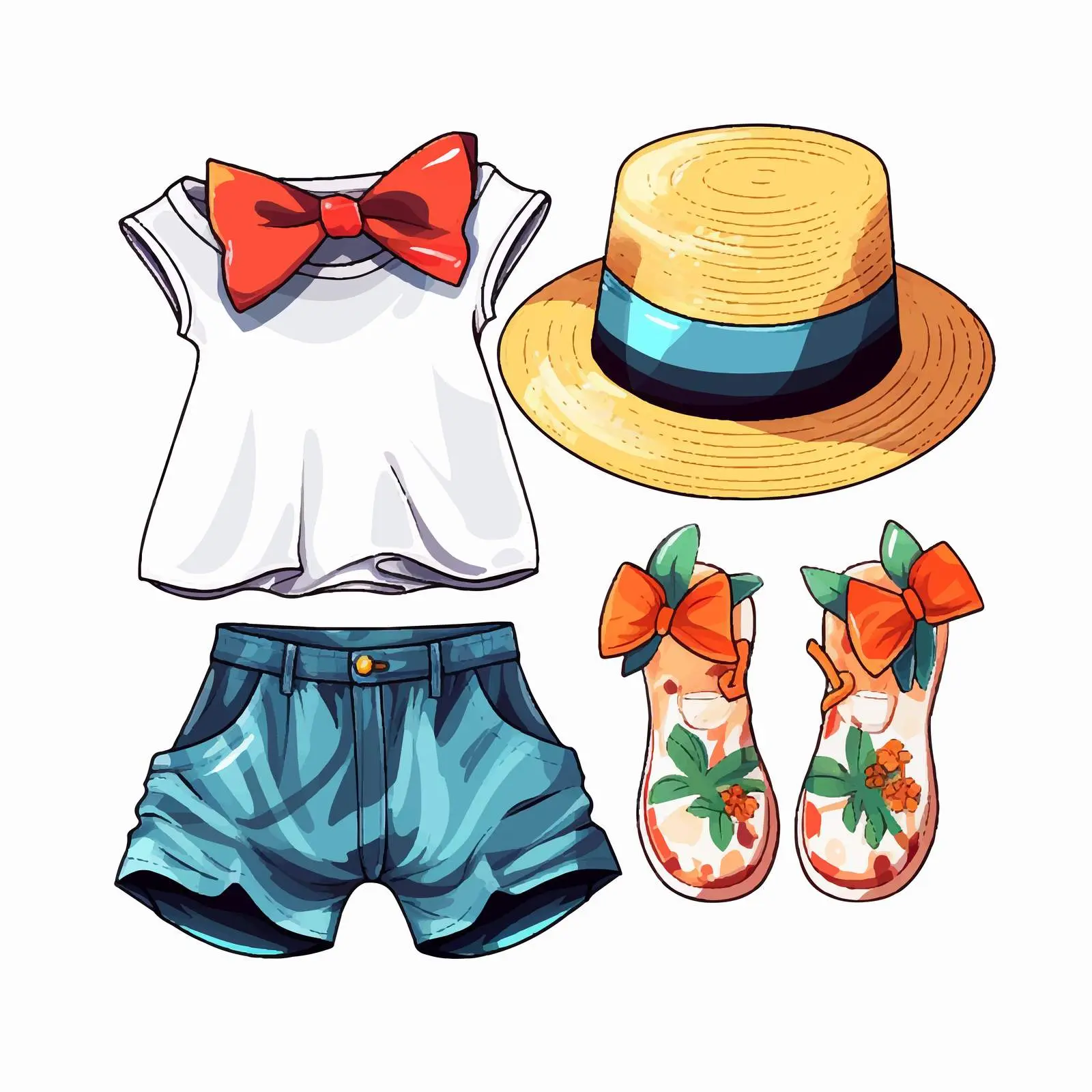 Summer Bow T-Shirt for Kids Fashion – free kids clothes image from Dotvec