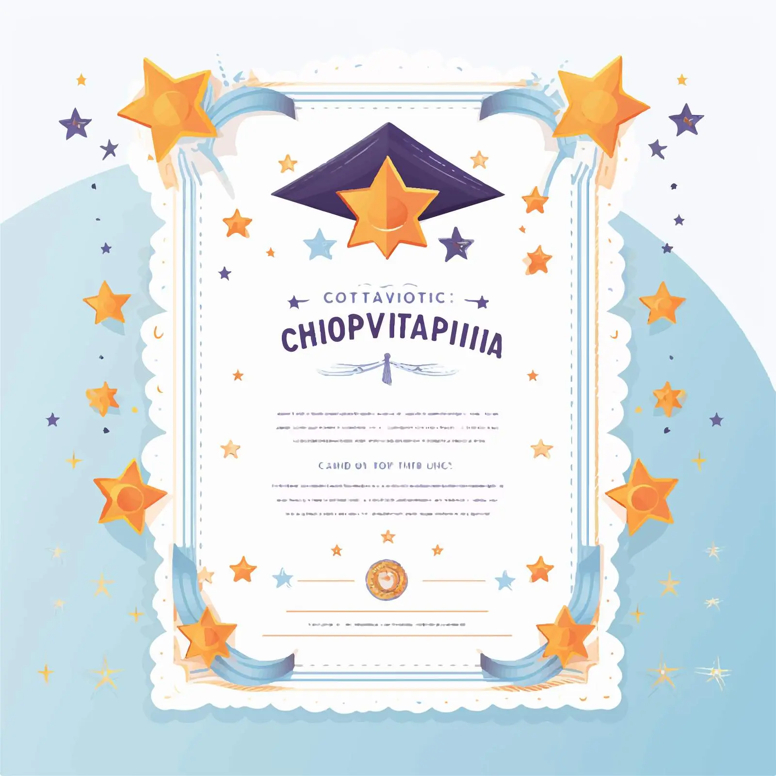 Children's Graduation Diploma Vertical Design — free download from Dotvec