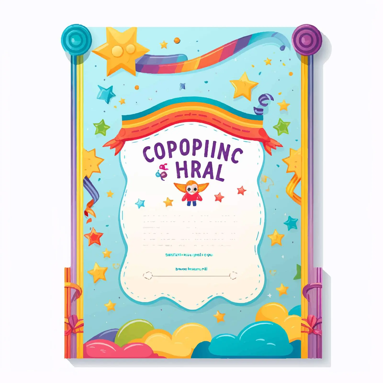 Children's Graduation Diploma Certificate Design — free download from Dotvec