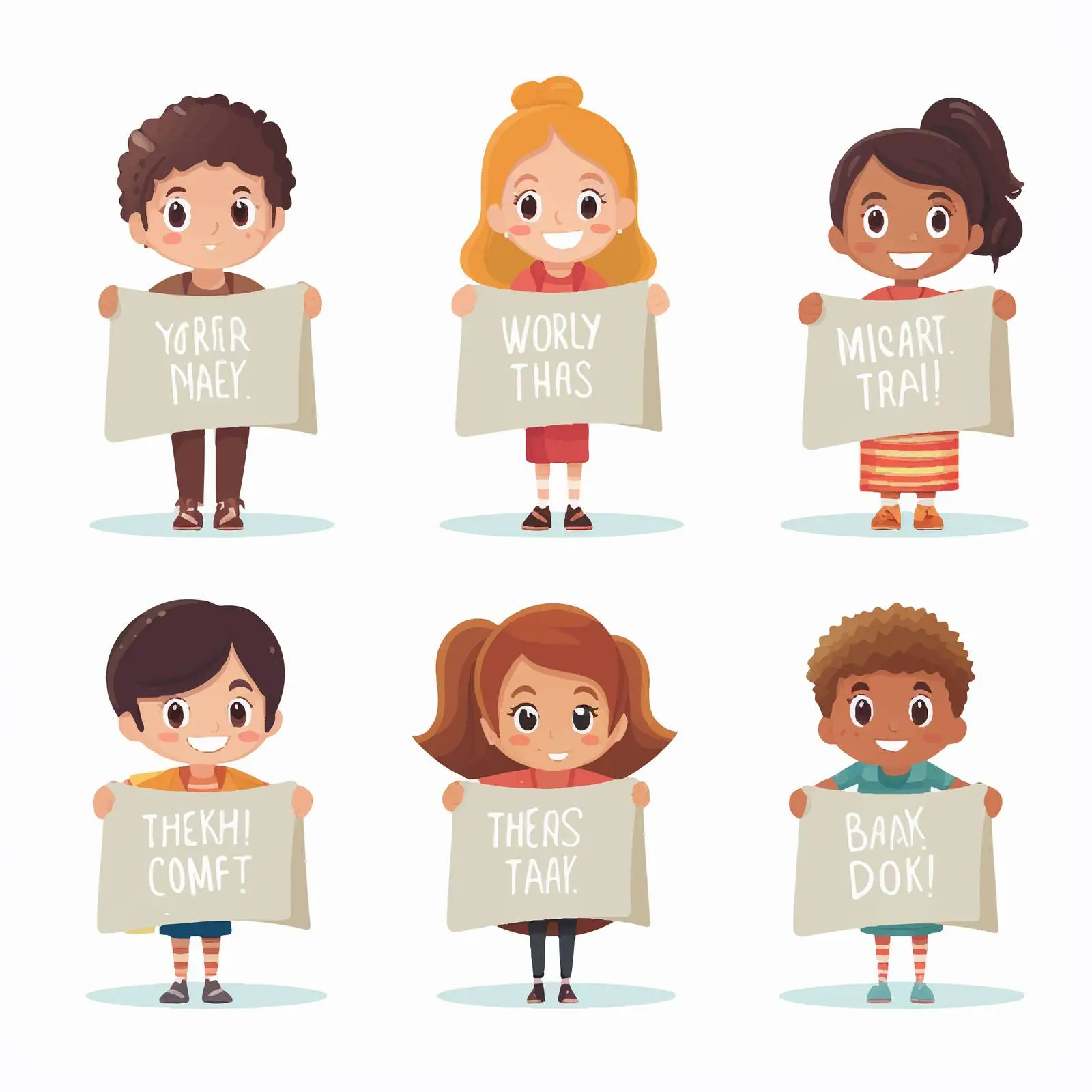 Kids Holding Cards with Days of the Week — free download from Dotvec