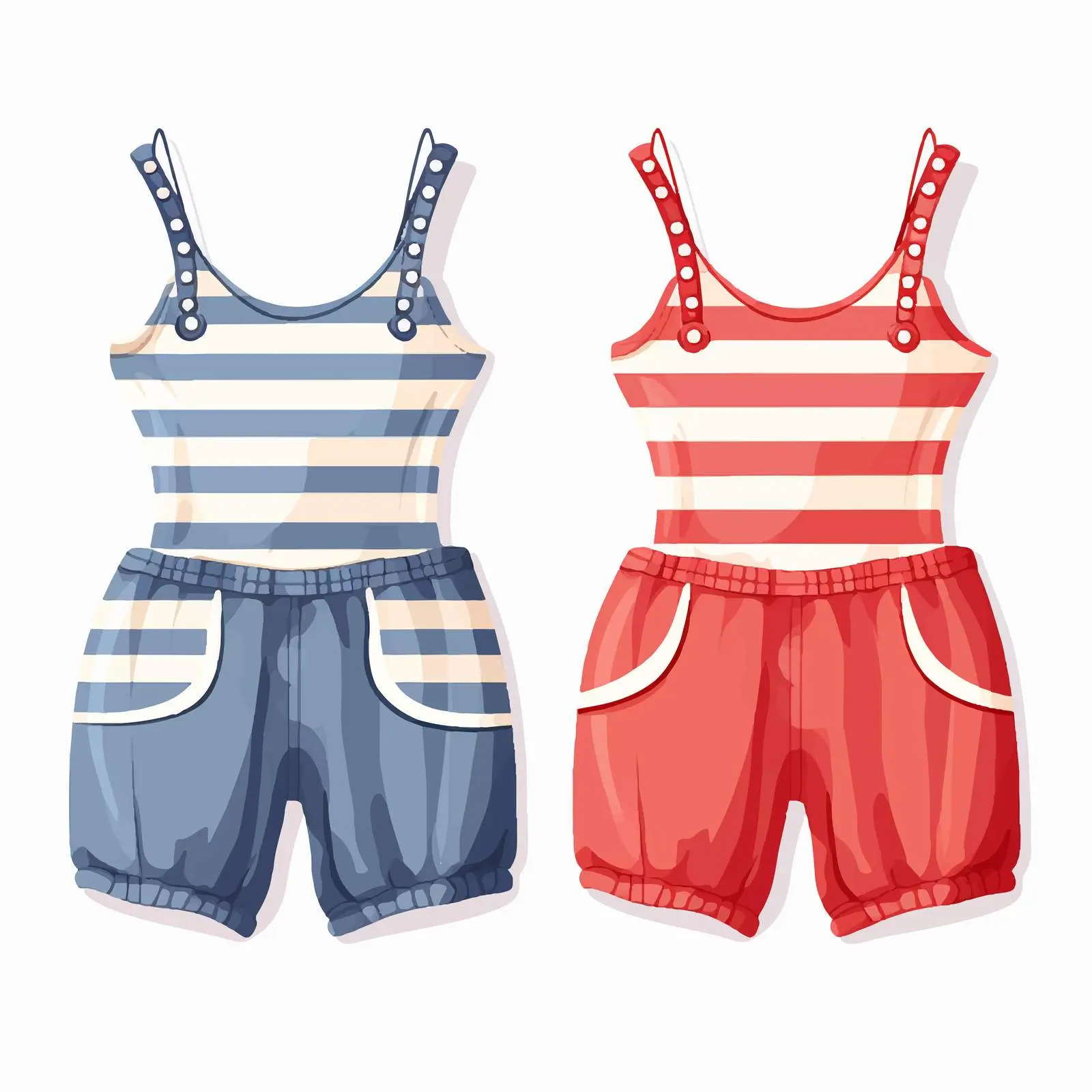 Girls Striped Jumpsuit for Summer — free download from Dotvec