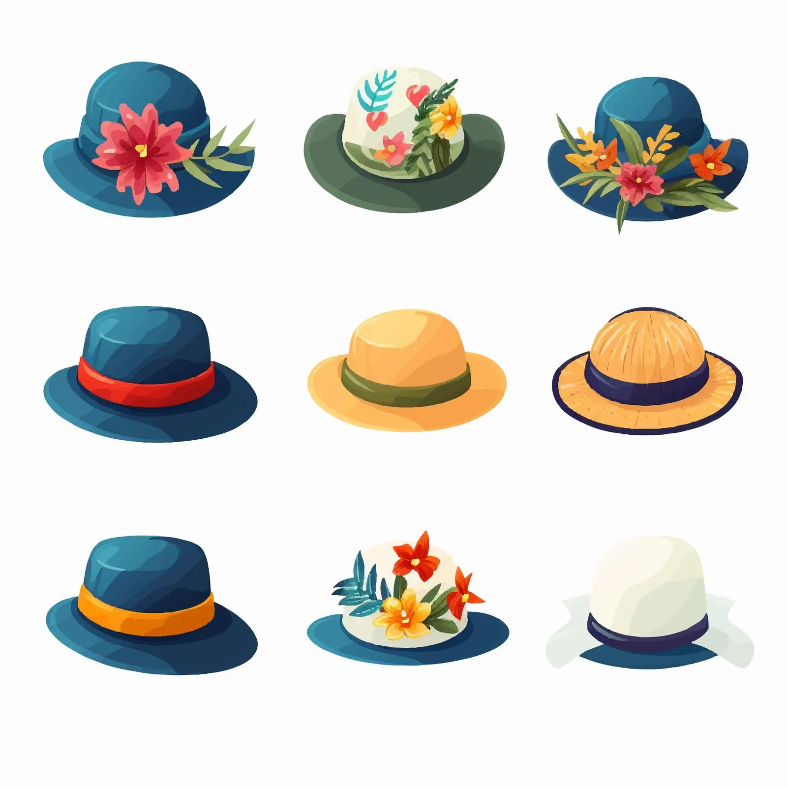 Funny Summer Panama Hat for Kids – free fun summer image from Dotvec