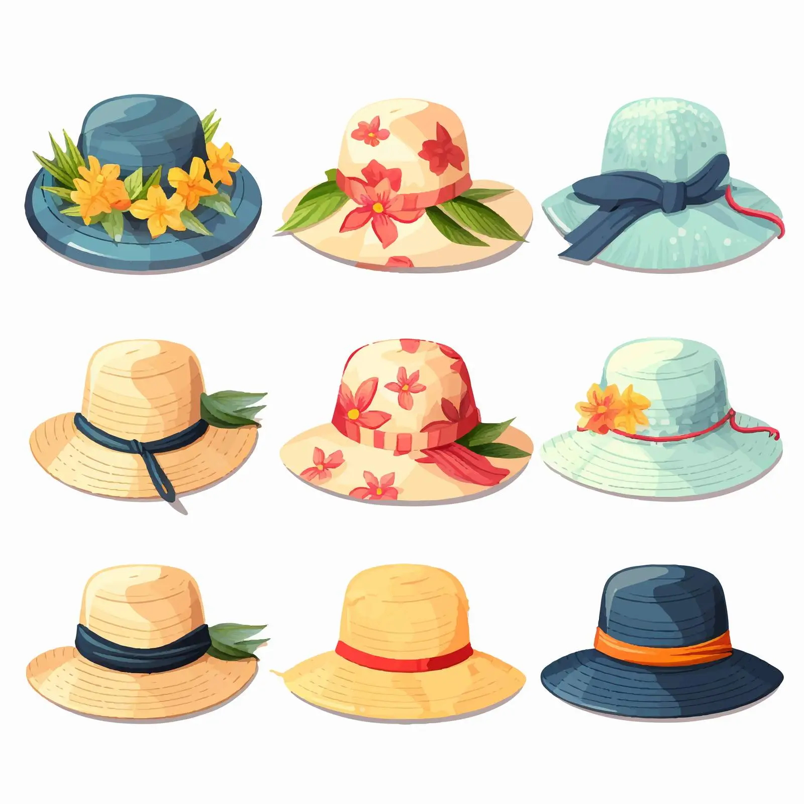 Funny Kids Panama Hat Summer Designs – free fun summer image from Dotvec
