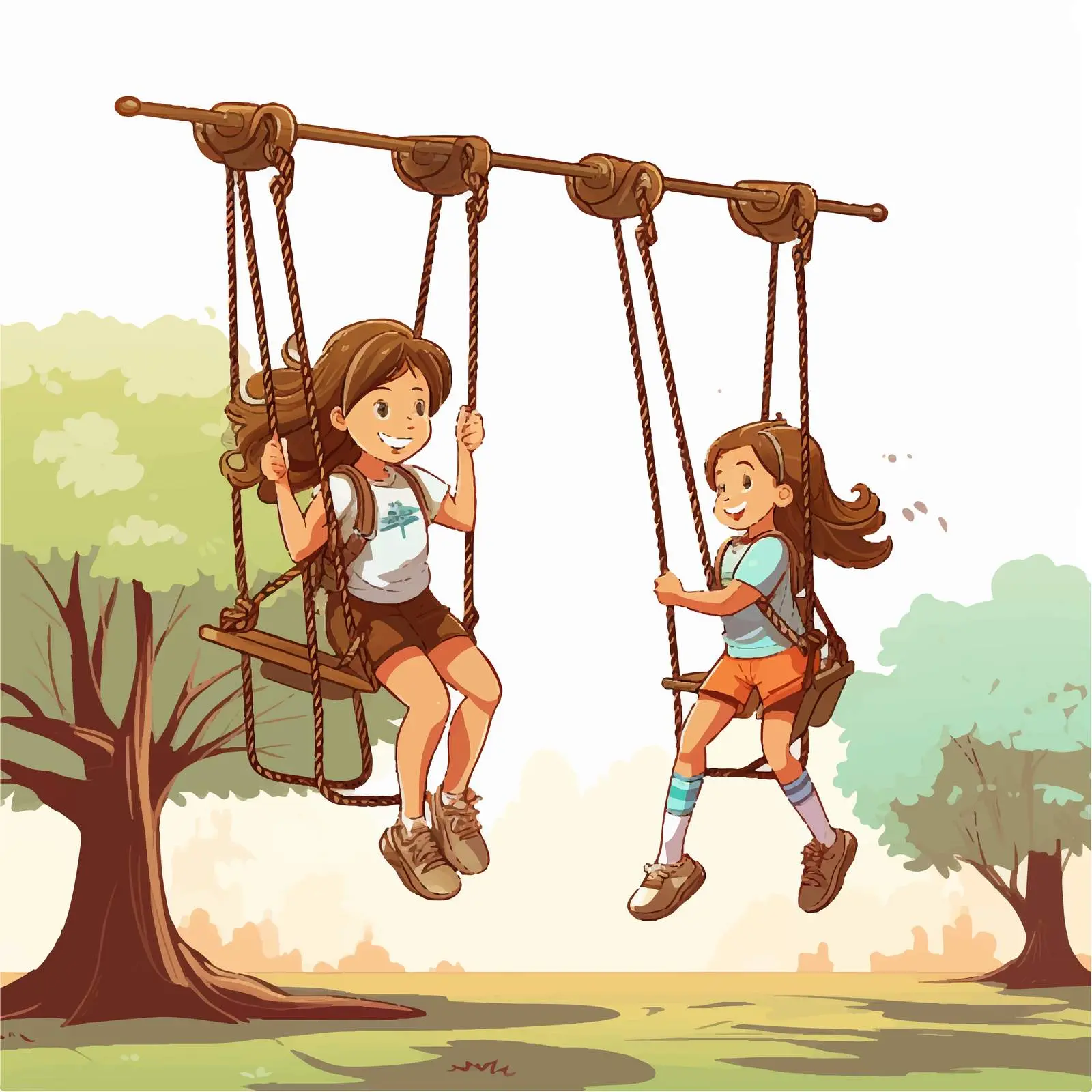 Children Playing Hopscotch in Park Vector — free download from Dotvec