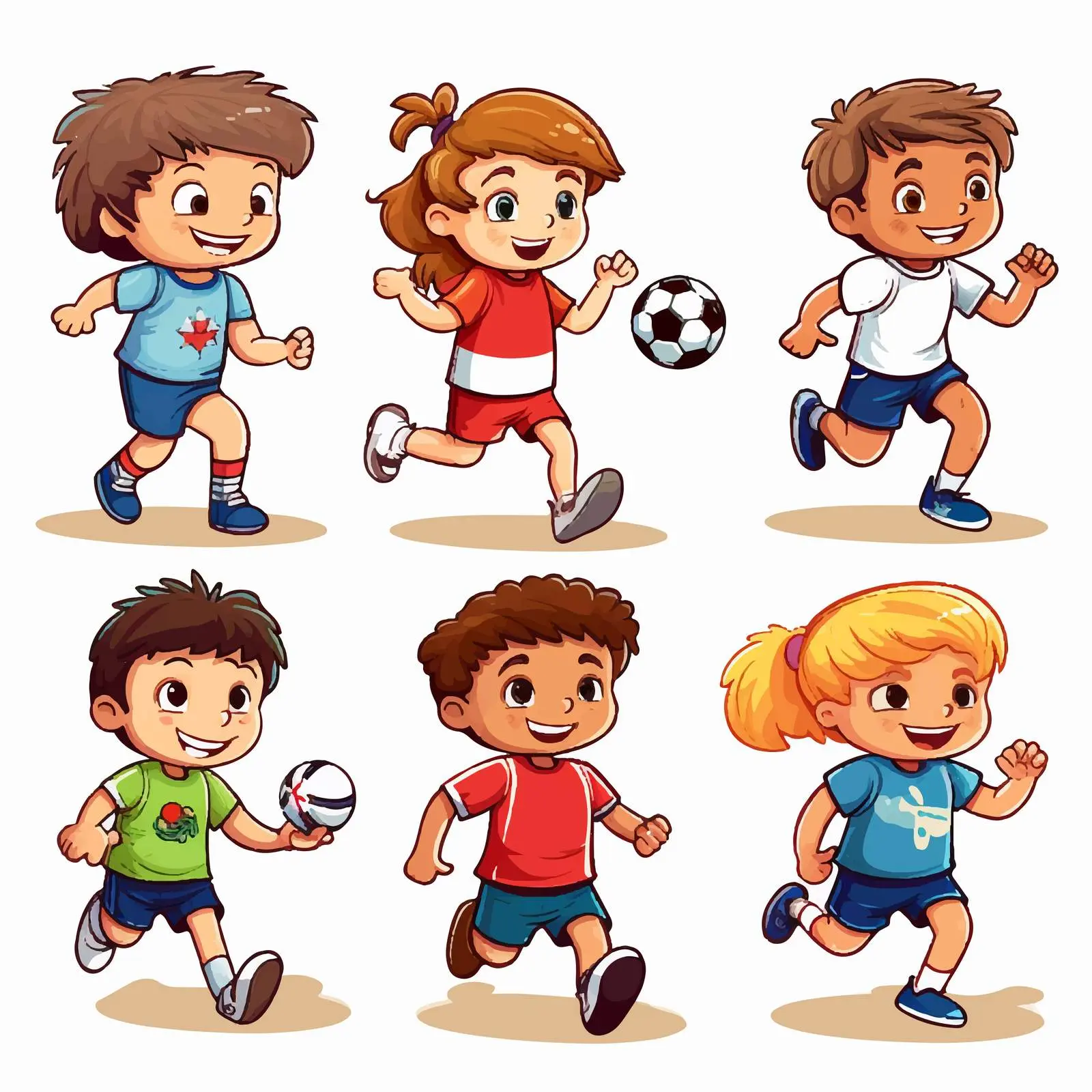 Kids Playing Sports Vector Illustration — free download from Dotvec