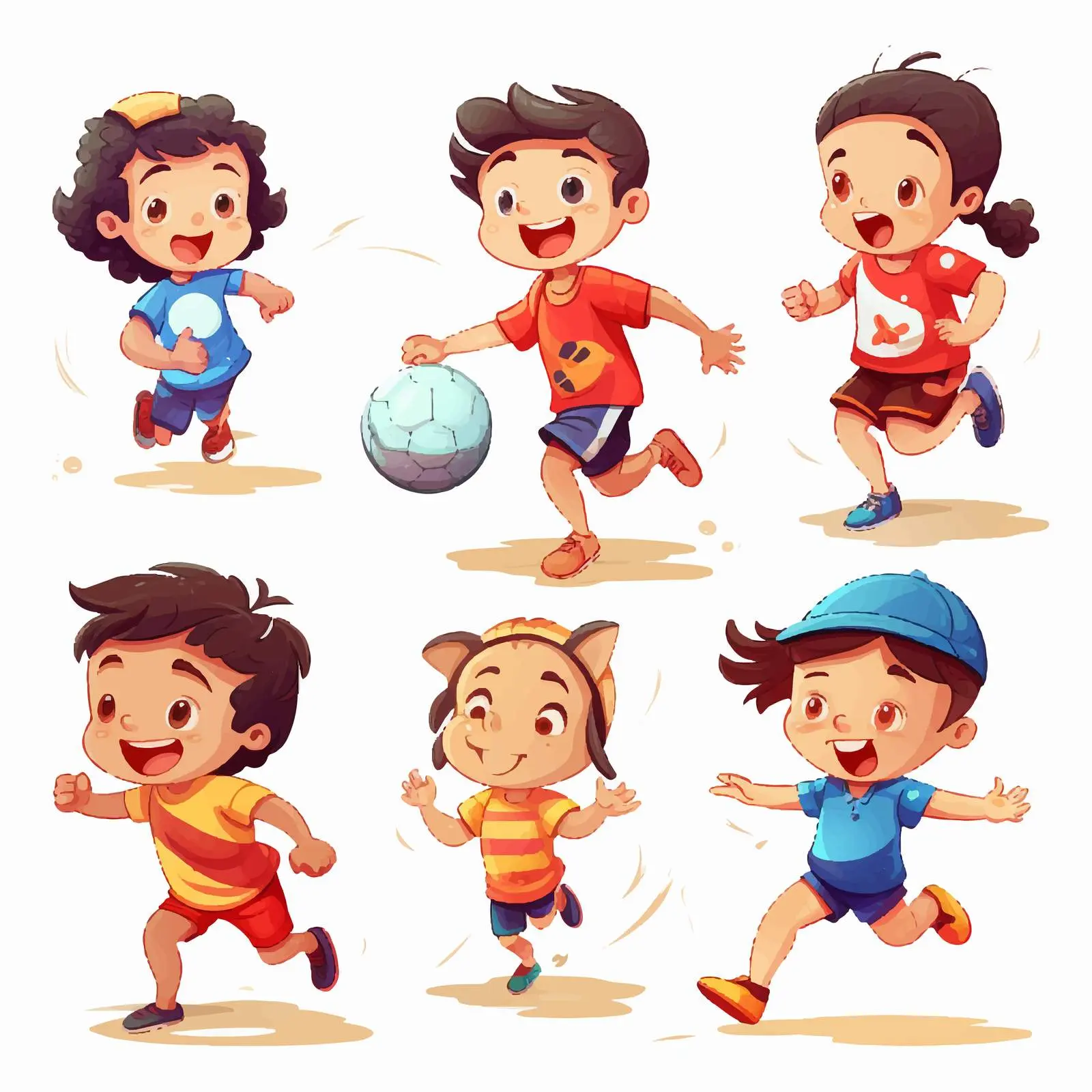 Kids Playing Various Sports Vector Illustration — free download from Dotvec