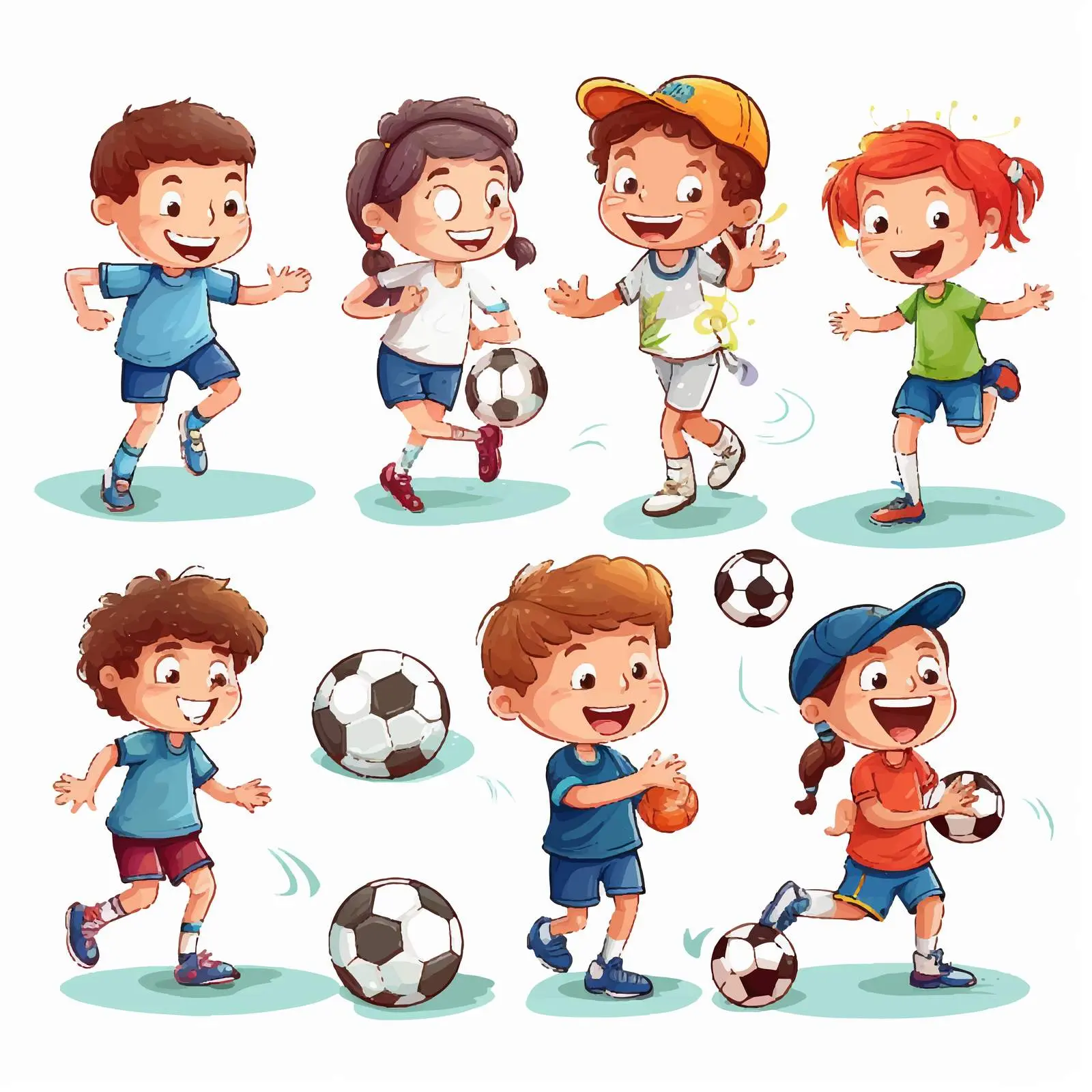 Kids Playing Sports Vector Illustration — free download from Dotvec