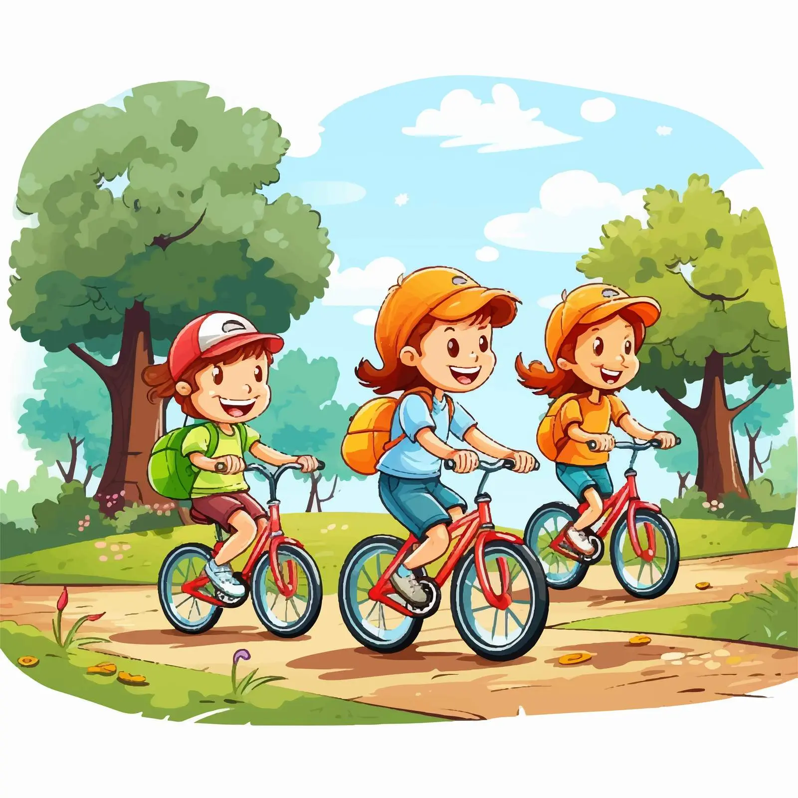Children Playing in the Park Vector Illustration — free download from Dotvec