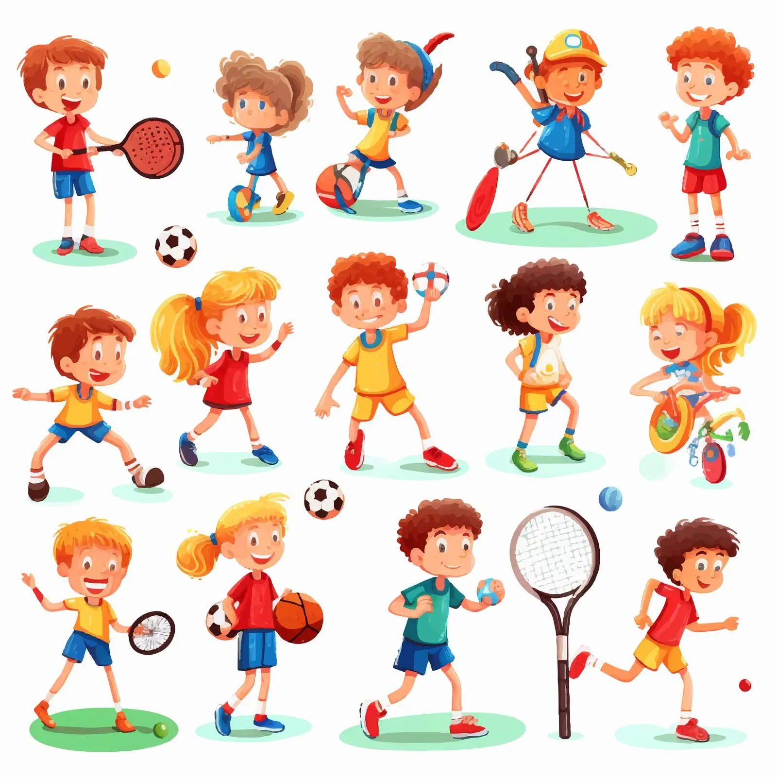 Children Engaging in Sports and Exercise Activities — free download from Dotvec