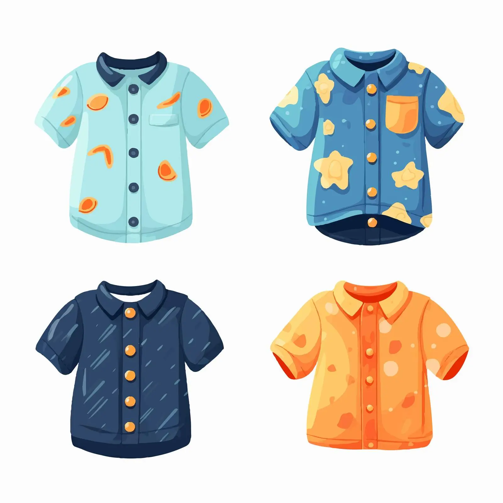Casual Kids Summer Shirt with Buttons and Pocket – free pocket image from Dotvec