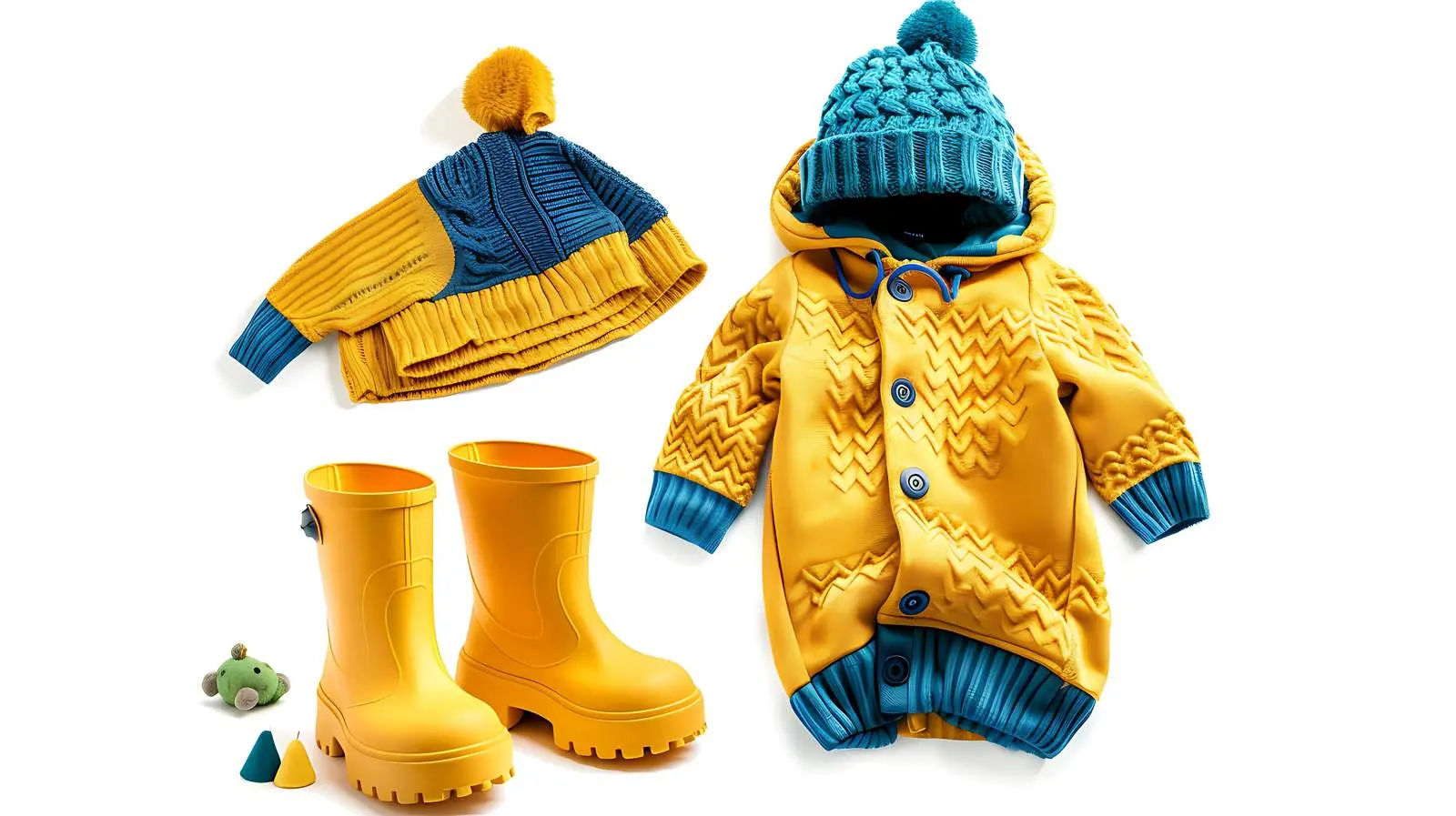 Kids Rain Gear: Sweater, Raincoat, Boots, Hat — free download from Dotvec